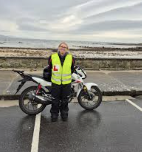 Trainee rider in hi-vis